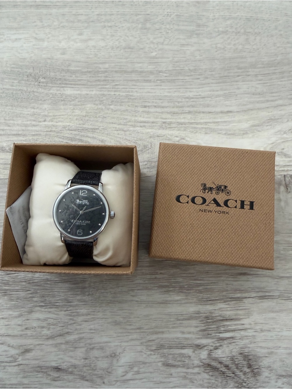 Coach Black Strap Women’s Watch with Silver Case